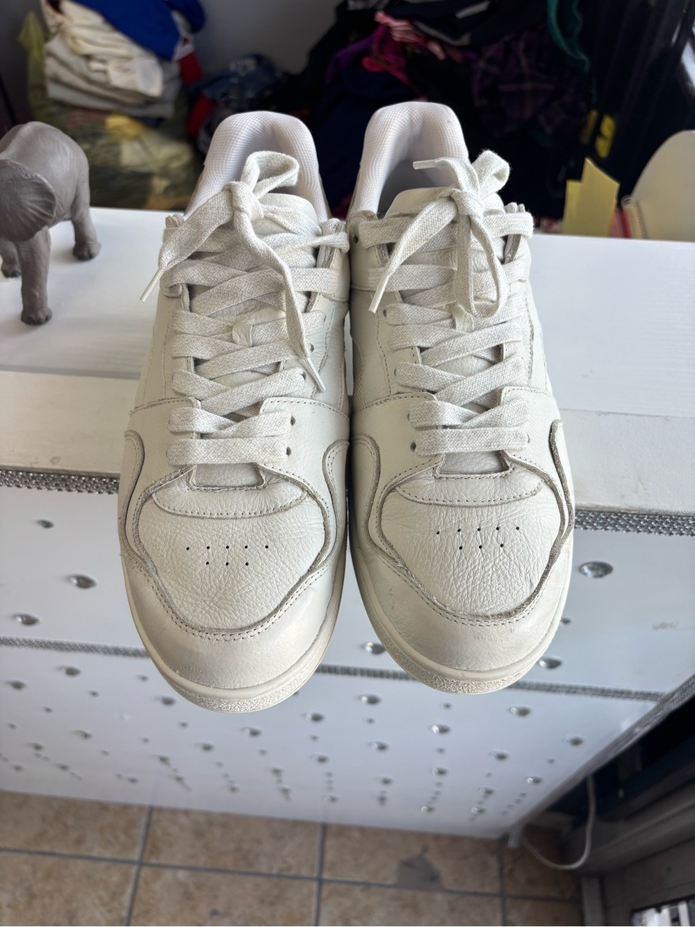 Zara Men's White Low-Top Lace-Up Sneakers